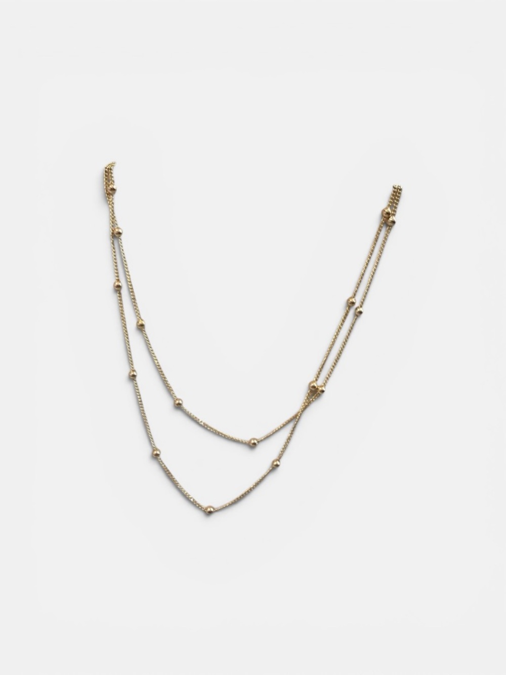 18K Gold Plated Satellite Chain Necklace Wear Single or Doubled